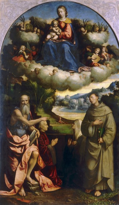 Madonna of the Clouds with Saints, by Garofalo, in the Pinacoteca Nazionale in Ferrara by Benvenuto Tisi da Garofalo